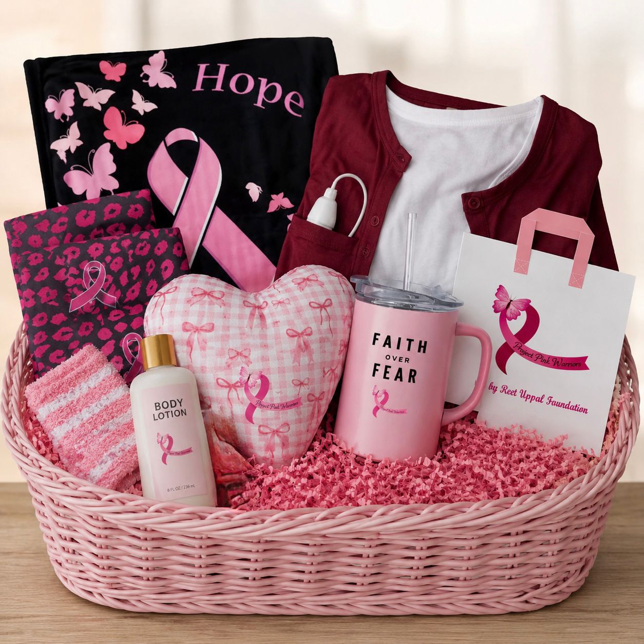 Project Pink Warriors care kit basket